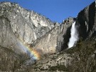 click for larger image of a distant Yosemite Falls